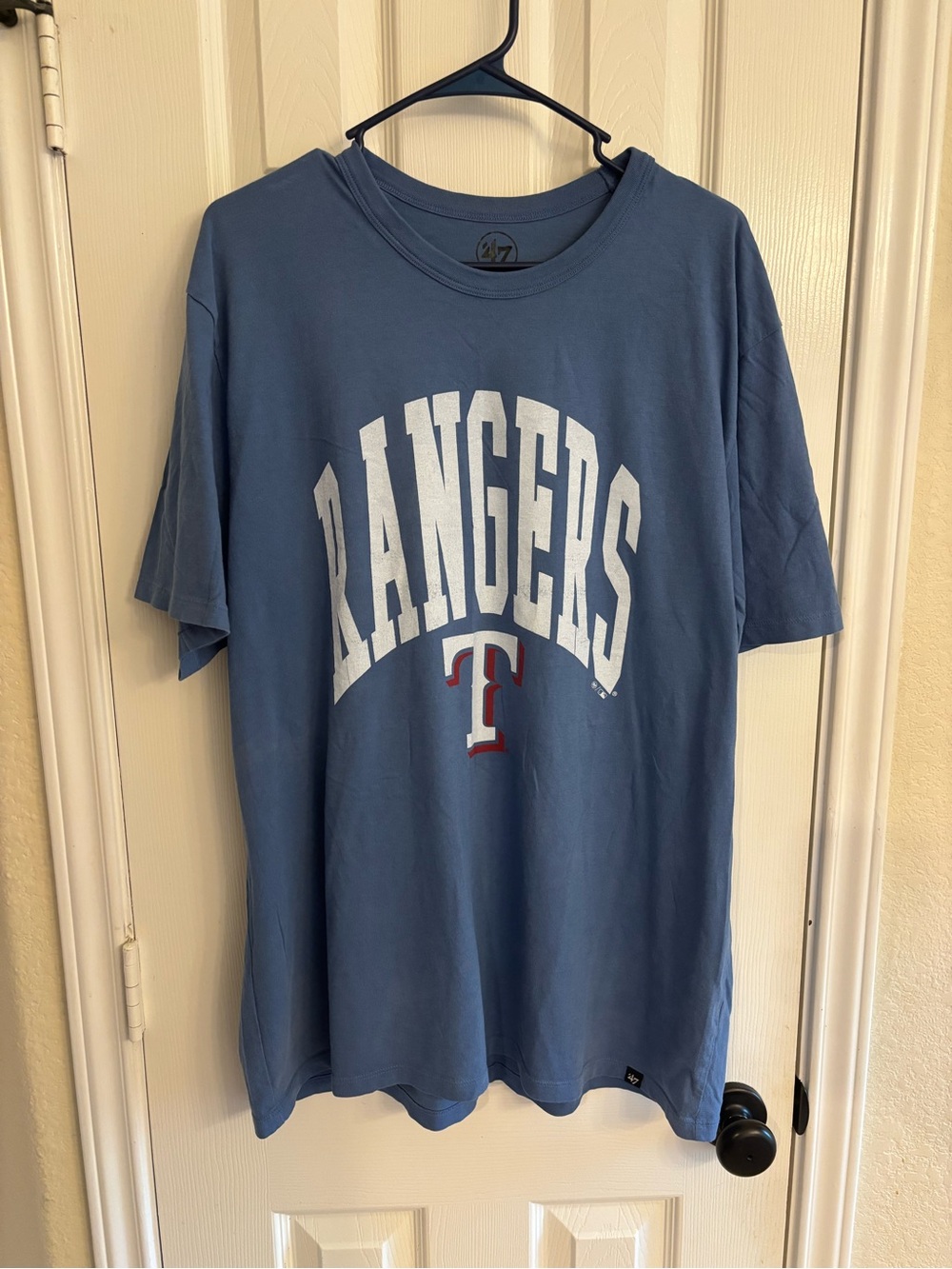 Texas Rangers 47 Brand T Shirt Mens XXL Blue MLB Baseball Graphic Logo Tee